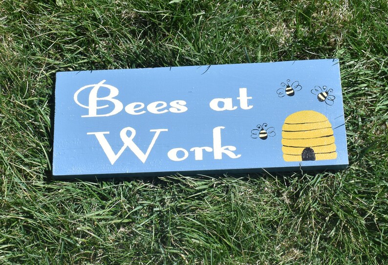 Bees at Work Wooden Beekeeper Sign with Honeybees image 2