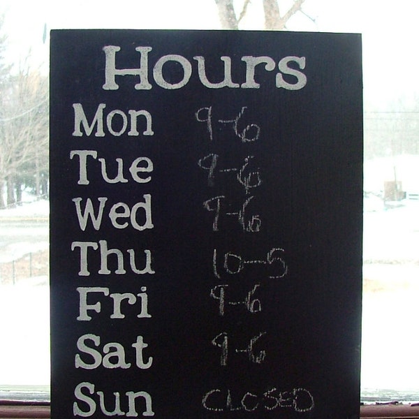 Chalkboard Hours Sign  | Business Shop Sign | Reclaimed Wood