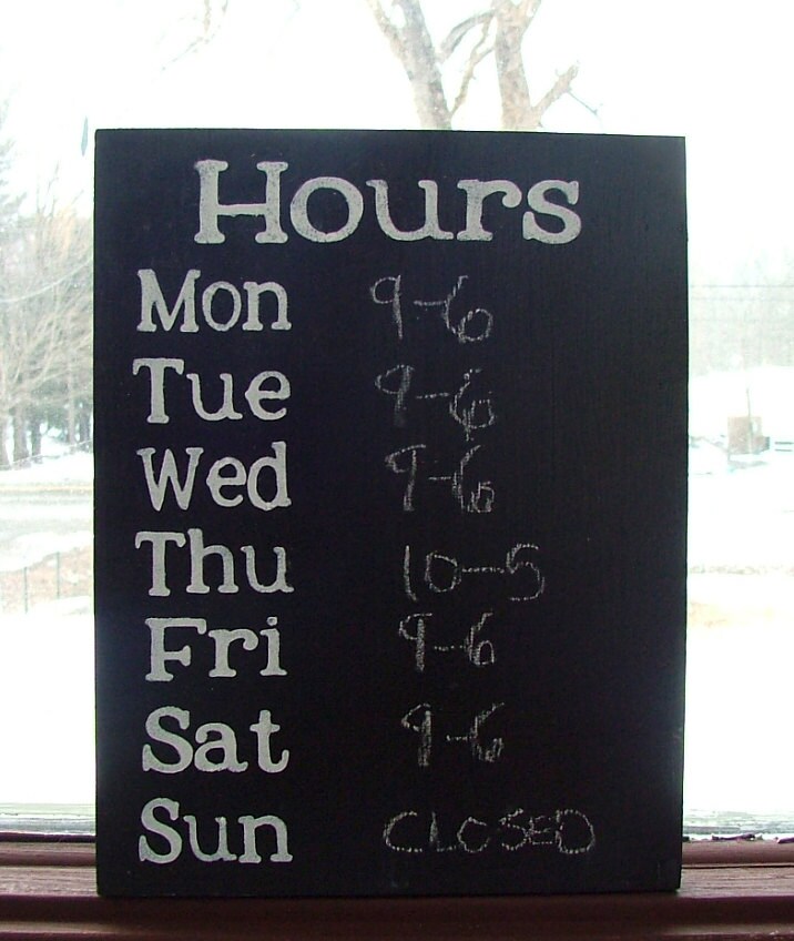 Chalkboard Hours Sign Reclaimed Wood Shop Hours Etsy
