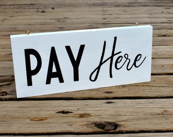 Pay Here Sign | Register Signage for Restaraunt and More