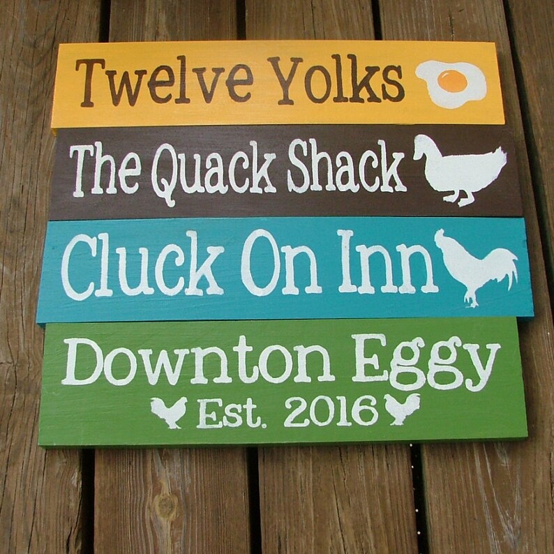 Outdoor Custom Coop Sign Personalized Farm Signage Pun With Chickens Eggs for Sale Barn Name image 9