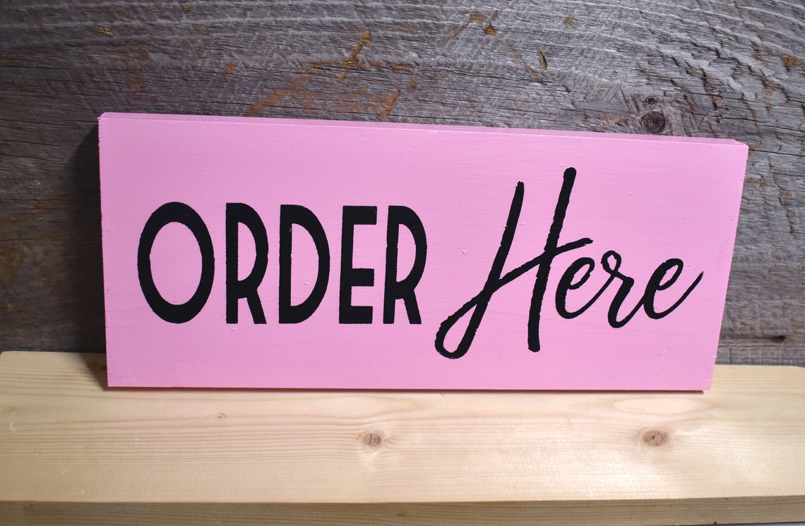 Restaurant Order Here Sign | Cafe Coffee Shop Signs | Overhead Double ...