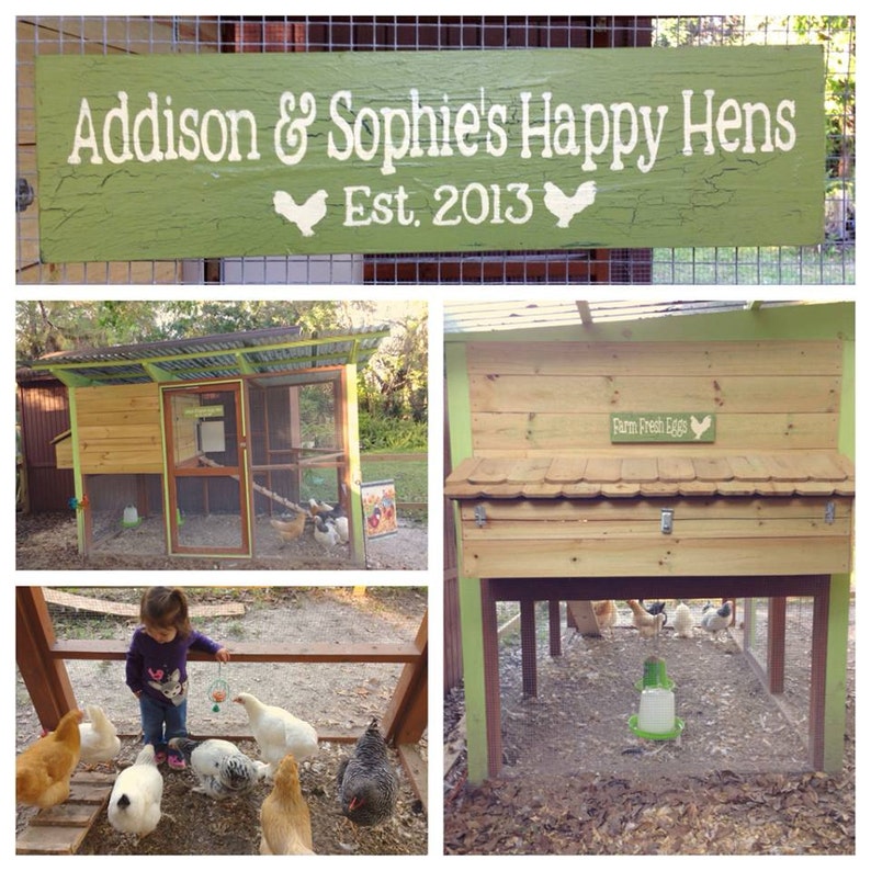 Personalized Farm Sign | Chicken Coop Established Sign | Modern Rustic ...