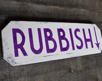 Rubbish Trash Sign | Restaurant Cafe Coffee Shop Signs | Food Service Signage | Business Sign