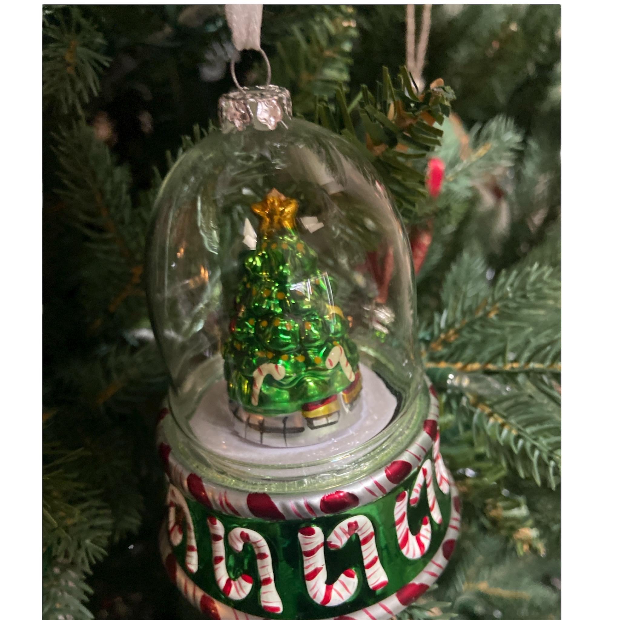 Mr. Christmas Glass Christmas Tree Dome Ornament Music Box