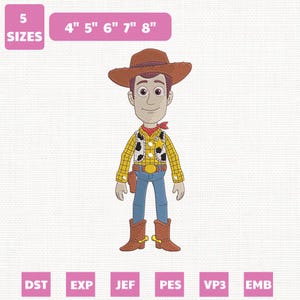 File per ricamo a macchina di Woody di Toy Story, Pixar Disney Vacation (Download immediato)