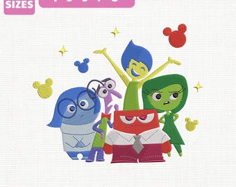 Disney Inside Out Feeling Maskinbroderifil, Disney Magical Vacation Design (Direkt Nedladdning)