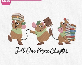 Disney Gus Gus Machine Embroidery File, Book Lovers Design (Instant Download)