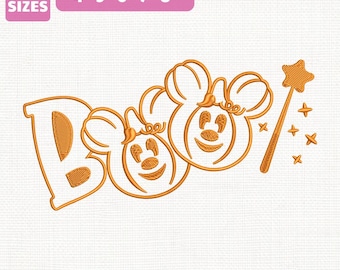 Mickey Minnie Ghost Halloween Embroidery File, Disneyland Halloween Design (Instant Download)