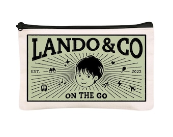 Personalized Kids Pouch, Custom Name Bag with Illustrated Portrait, Travel Organizer