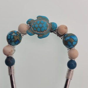 Hand Beaded French Hair Pin turtle hairclip