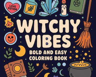 Kleurboek Witchy Vibes: Cosy Spells & Cottagecore (digitale download)