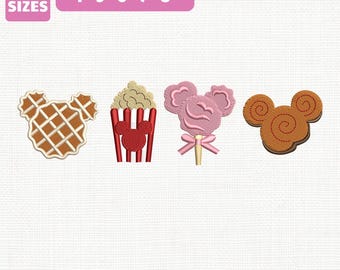 Fichier de broderie Machine Disney Snacks Magic Kingdom, conception de vacances collation (téléchargement instantané)