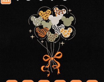 Fichier de broderie Machine Coquette Bow Animal Kingdom ballons, Disney Safari (téléchargement instantané)