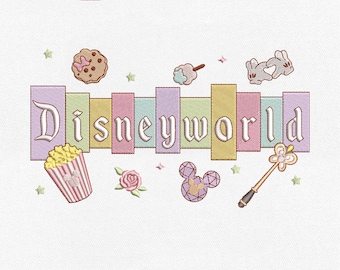 Coquette Disneyworld Machine Embroidery File, Disney Girls Trip Magic Kingdom (Instant Download)