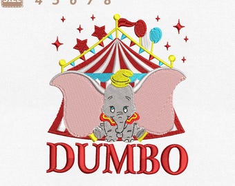 Dumbo Circus Don't Just Fly Machine Embroidery File, Disney Elephant Dumbo (Instant Download)