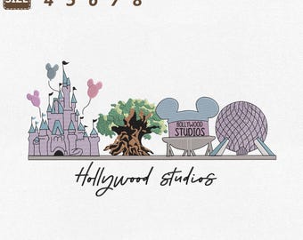 Hollywood Studios Happiest Place On Earth Machine Embroidery File, Disney Castle (Instant Download)