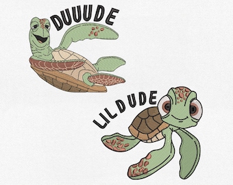 Dude And Lil Dude Machine Embroidery File, Disney Father Son Matching (Instant Download)