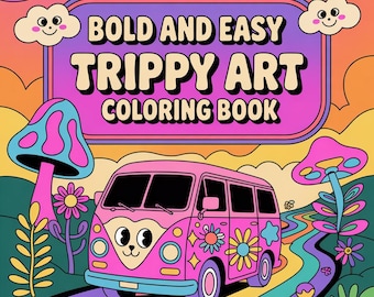 Livre de coloriage Trippy Art | 45 pages groovy (téléchargement numérique)