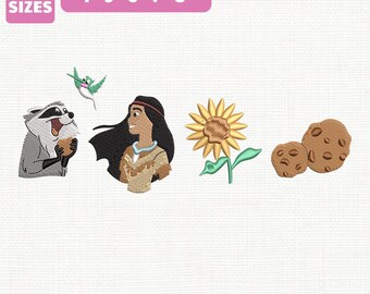 Disney Pocahontas Machine Embroidery File, Disney Princess Design (Instant Download)