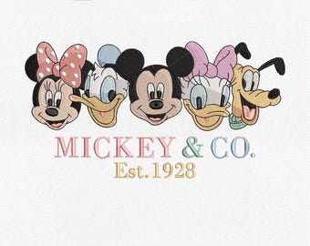 Mickey And Co. Est. 1928 Machine Embroidery File, Disney Mickey And Friends (Instant Download)