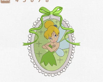 Fichier de broderie Machine Disney Tinker Bell Coquette Bow, Peter Pan (téléchargement instantané)
