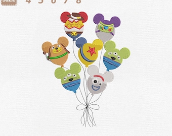 Toy Story Balloons Machine Embroidery File, Disney Pixar (Instant Download)