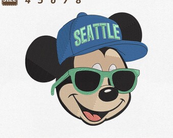 Seattle Disney Mickey Machine Embroidery File, Magical Game Day (Instant Download)