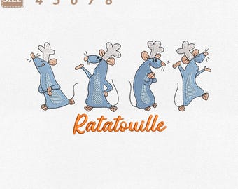 Fichier de broderie Machine Disney Remy Ratatouille, tout le monde peut cuisiner (téléchargement instantané)