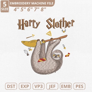 Harry Slother Gryffindor Machine Embroidery File, Magic Wizard (Instant Download)
