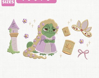 Disney Lost Princess Rapunzel Machine Embroidery File, Magic Kingdom Design (Instant Download)