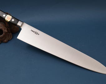 Japanese Chef Knife Gyuto 360mm | Edo Kikusui Carbon Steel | Extra Long Slicer | Western Handle | NOS | Ready to Use