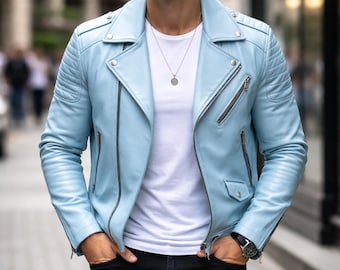 Motorrad Herren Lederjacke, Herren Lederjacke, USA Bikerjacken, Racing Jacke