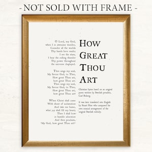 HYMN How Great Thou Art, Kirche Sakrale Religiöse Musik, Organist Geschenkidee, Religiöse Hymne Texte 8 &quot;x 10&quot; Kunstdruck (Ungerahmt)