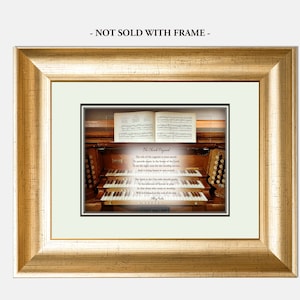CHURCH ORGANIST POEM Gift Idea, Organ Color Photo, Musician Gift, Original  Poem by Hillary Ascalon, 11&quot;x 14&quot; Wall Art Print (Unframed)