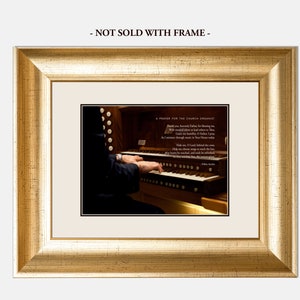 CHURCH ORGANIST PRAYER, Musician Gift Idea, Christian Religious Poster, Organ 11x14 Color Wall Art (Unframed)