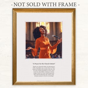 FEMALE SINGER, Church Soloist, Musician Gift Idea, Black Woman, African American, Original  Poem by Hillary Ascalon, Art Print (Unframed)