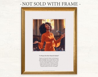Church Soloist Poem Art Print, African American Woman (Unframed)