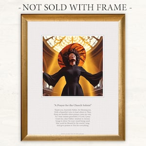 BLACK FEMALE SINGER, Church Soloist, Musician Gift, Black Woman, African American, Original  Poem by Hillary Ascalon, Art Print (Unframed)