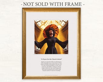 Church Soloist Art Print, Black Female Singer, Original Poem (Unframed)