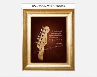 FENDER GUITAR HEAD Color Photo, Guitarist, Band Players, Musicians, Music Students, Gifts for Him, Guitar 8"x 10" Art Print (Unframed)