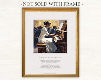 Church Pianist Poem Art Print, Music Gift for Her (Unframed)