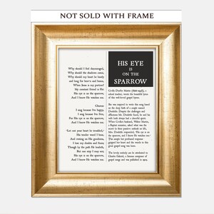HYMN LYRICS, His Eye is on the Sparrow, Church Musician Gift Idea