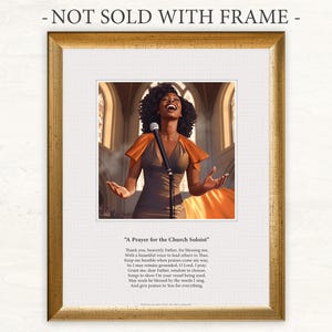 FEMALE SINGER, Church Soloist, Musician Gift, Black Woman, African American, Original  Poem by Hillary Ascalon, Art Print (Unframed)
