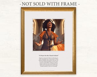 Church Soloist Poem Art Print, Musician Gift, Black Woman (Unframed)