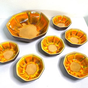 Vintage 60s California Pottery Sequoia Ware Serving Bowl Set
