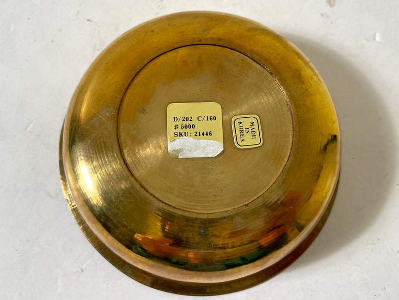 Vintage 1980s Mid Century Modern Brass Double Happiness Incense Burner Ash Tray image 7