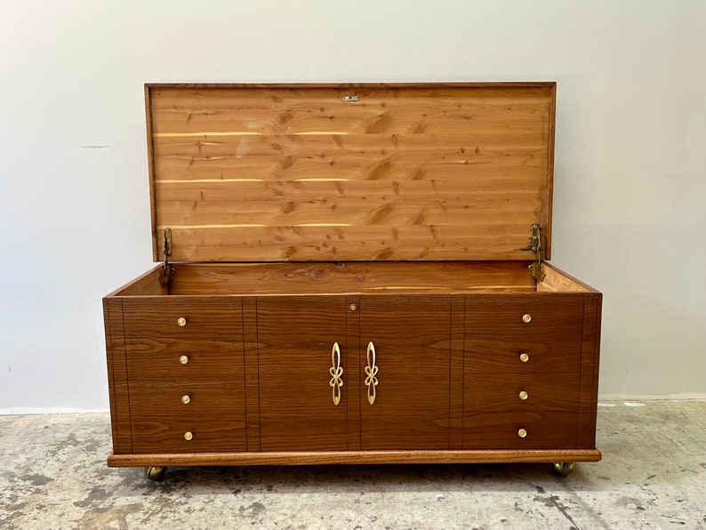 Vintage 1960s Mid Century Modern Walnut Low Profile Storage Cabinet image 4
