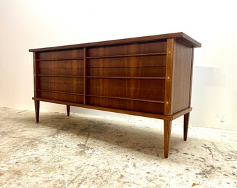 Vintage 1960s Walnut Six Drawer Dresser by Kent Coffey