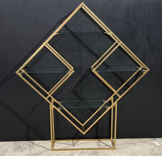 Vintage 70s Diamond Shaped Etagere in Gold Finish Etsy UK
